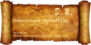 Debreczeni Mihaéla névjegykártya